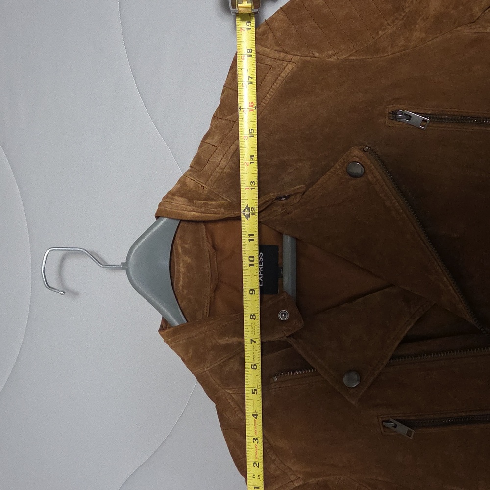 Brown Suede Jacket Express Medium - image 8